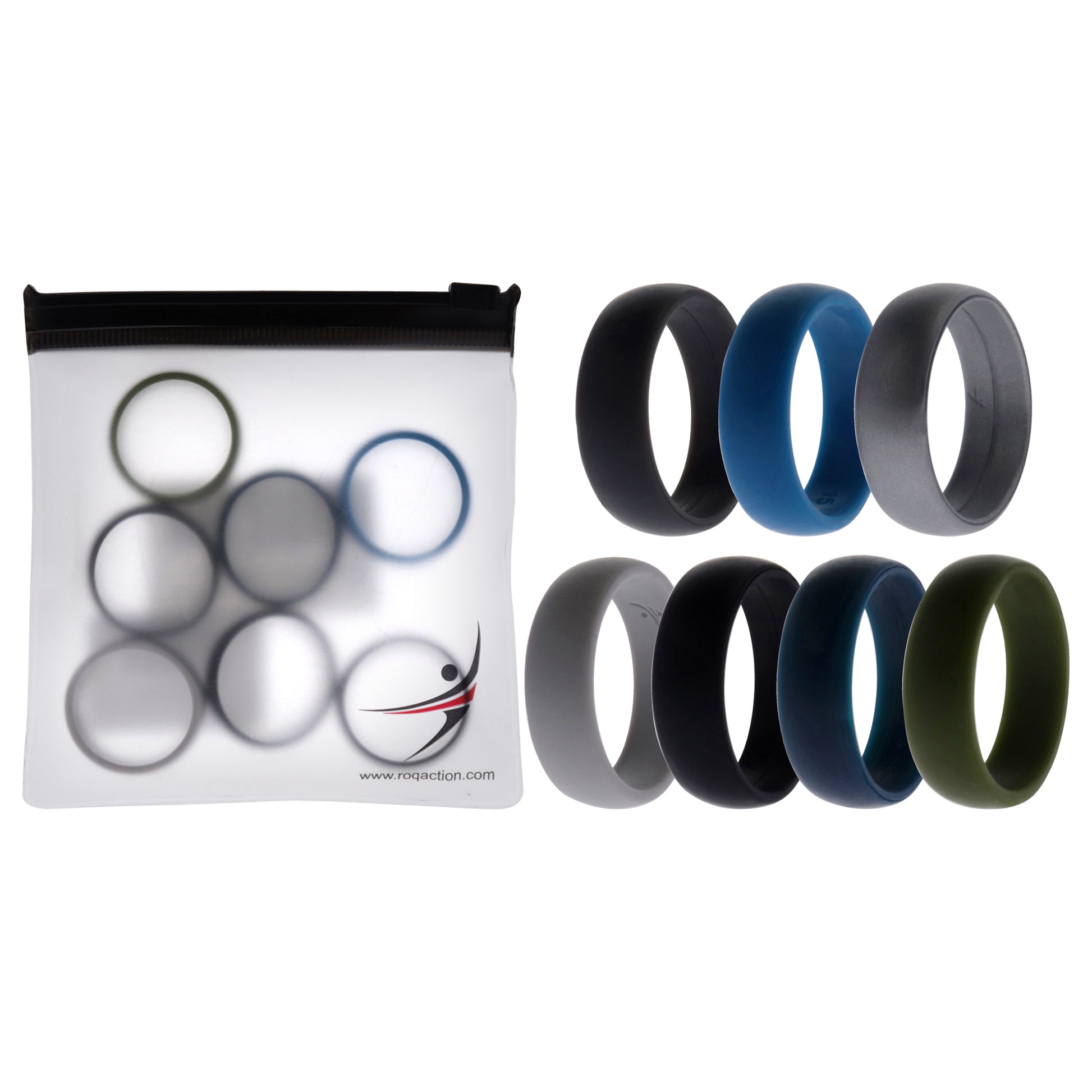 ROQ Silicone Wedding Solid Ring Set