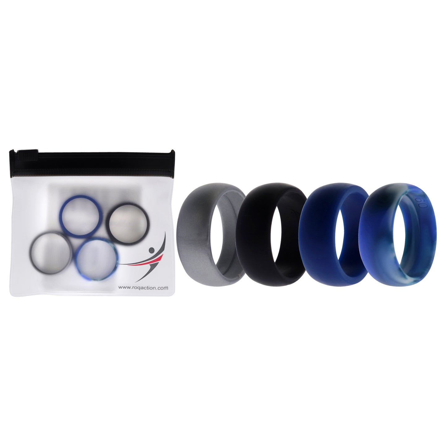 ROQ Silicone Wedding Ring Set - Blue-Camo