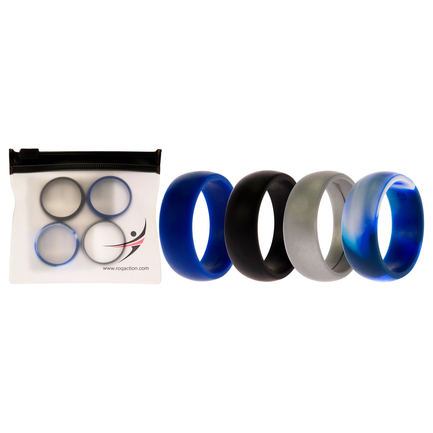 ROQ Silicone Wedding Ring Set - Blue-Camo