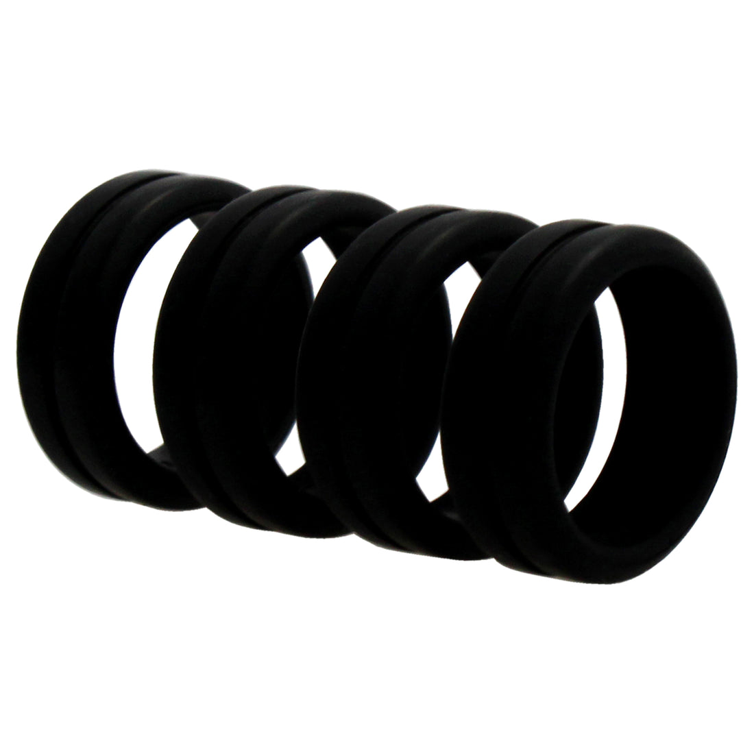 Silicone Wedding Middle Line Ring - Black