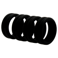Silicone Wedding Middle Line Ring - Black