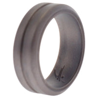 ROQ Silicone Wedding Middle Line Single Ring - Silver