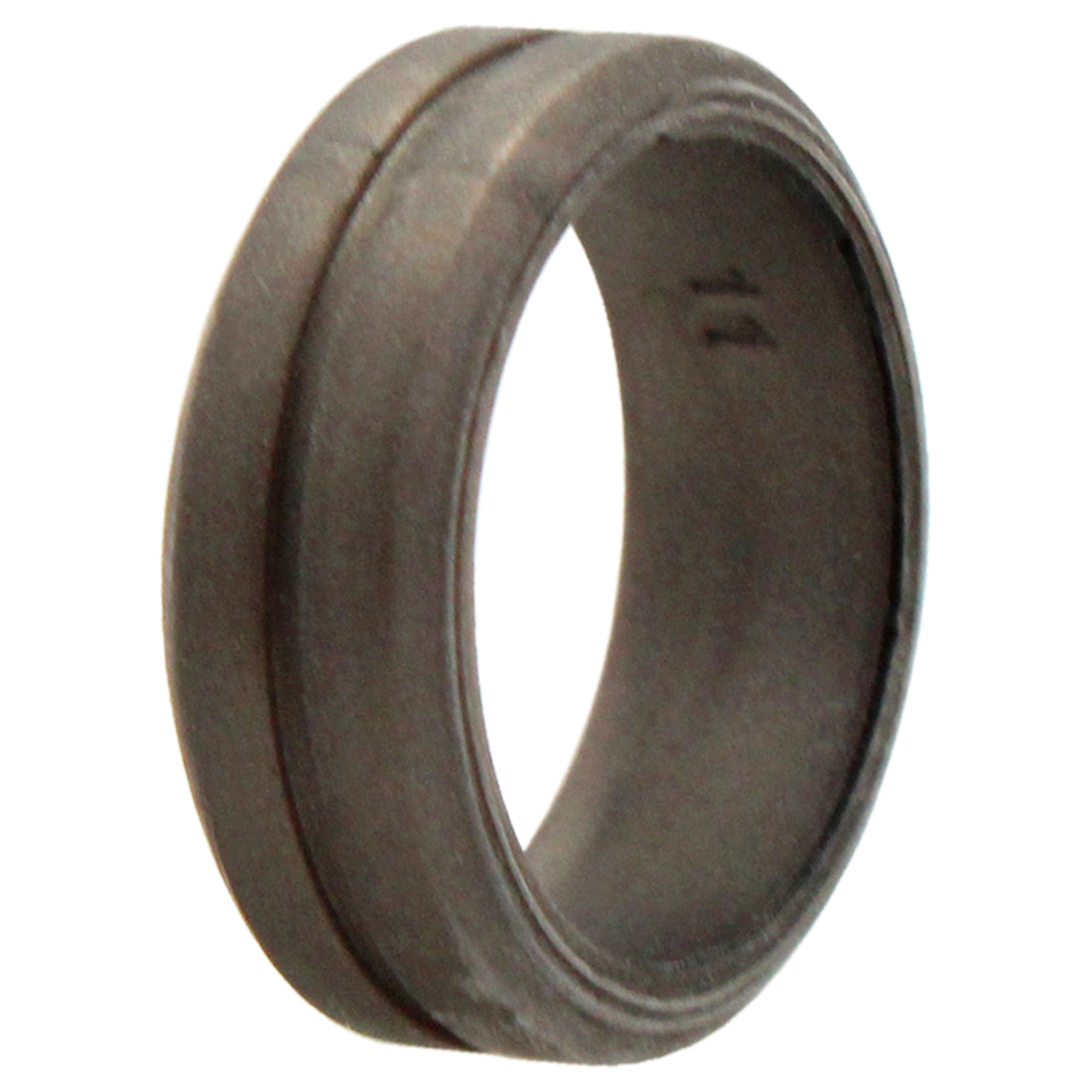 ROQ Silicone Wedding Middle Line Single Ring - Silver