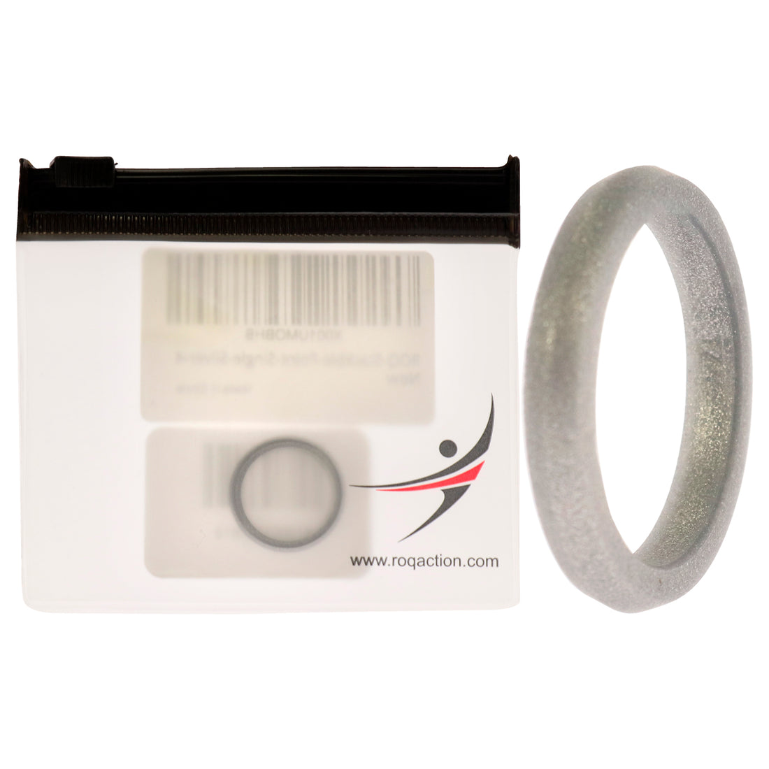 ROQ Silicone Wedding Stackble Point Single Ring - Silver