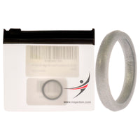 ROQ Silicone Wedding Stackble Point Single Ring - Silver