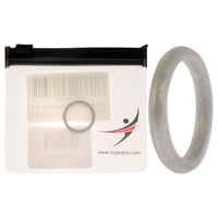 ROQ Silicone Wedding Stackble Point Single Ring - Silver