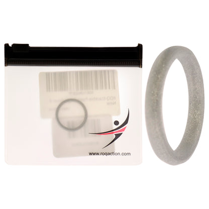 ROQ Silicone Wedding Stackble Point Single Ring - Silver