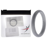 ROQ Silicone Wedding Stackble Point Single Ring - Silver