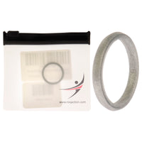 ROQ Silicone Wedding Stackble Point Single Ring - Silver