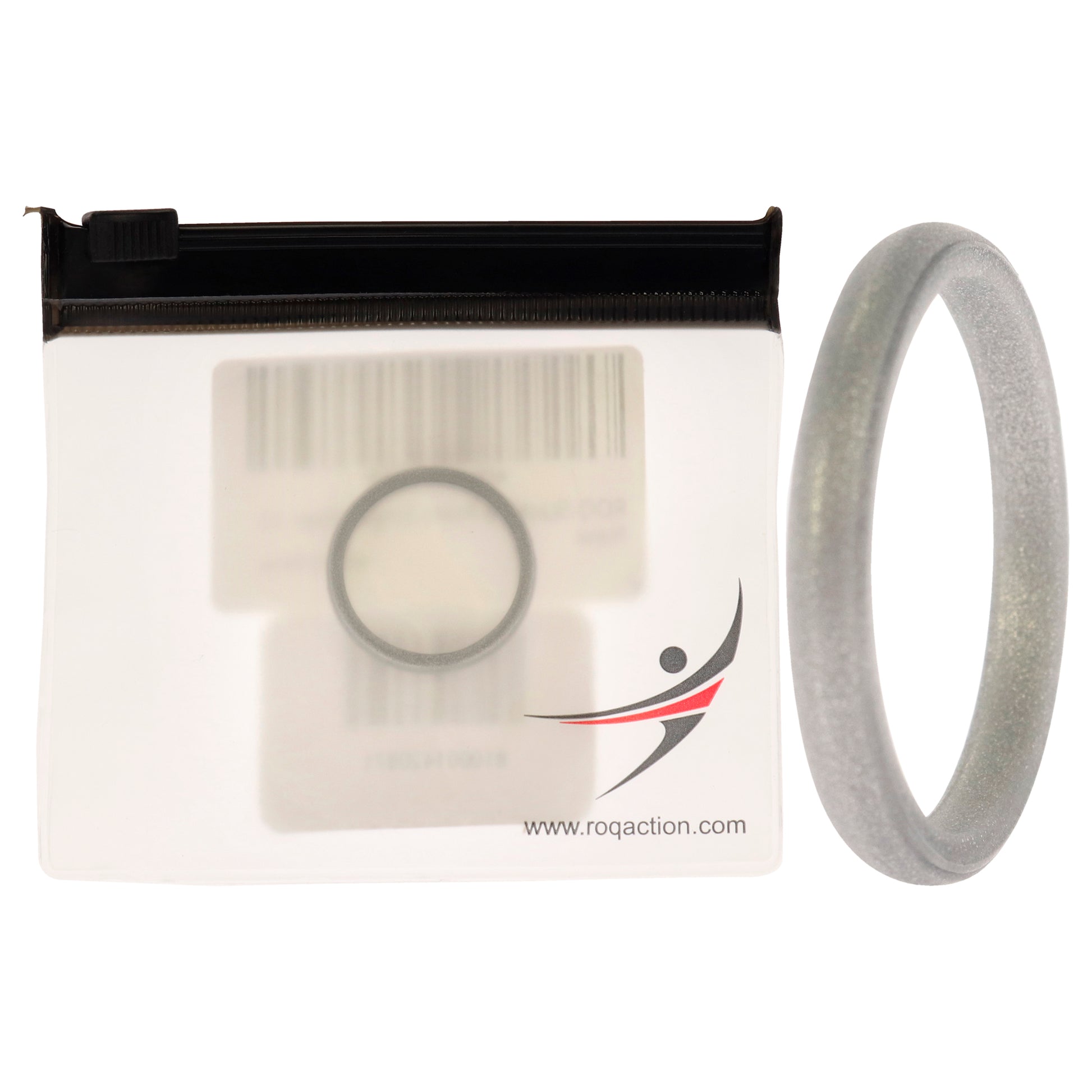 ROQ Silicone Wedding Stackble Point Single Ring - Silver