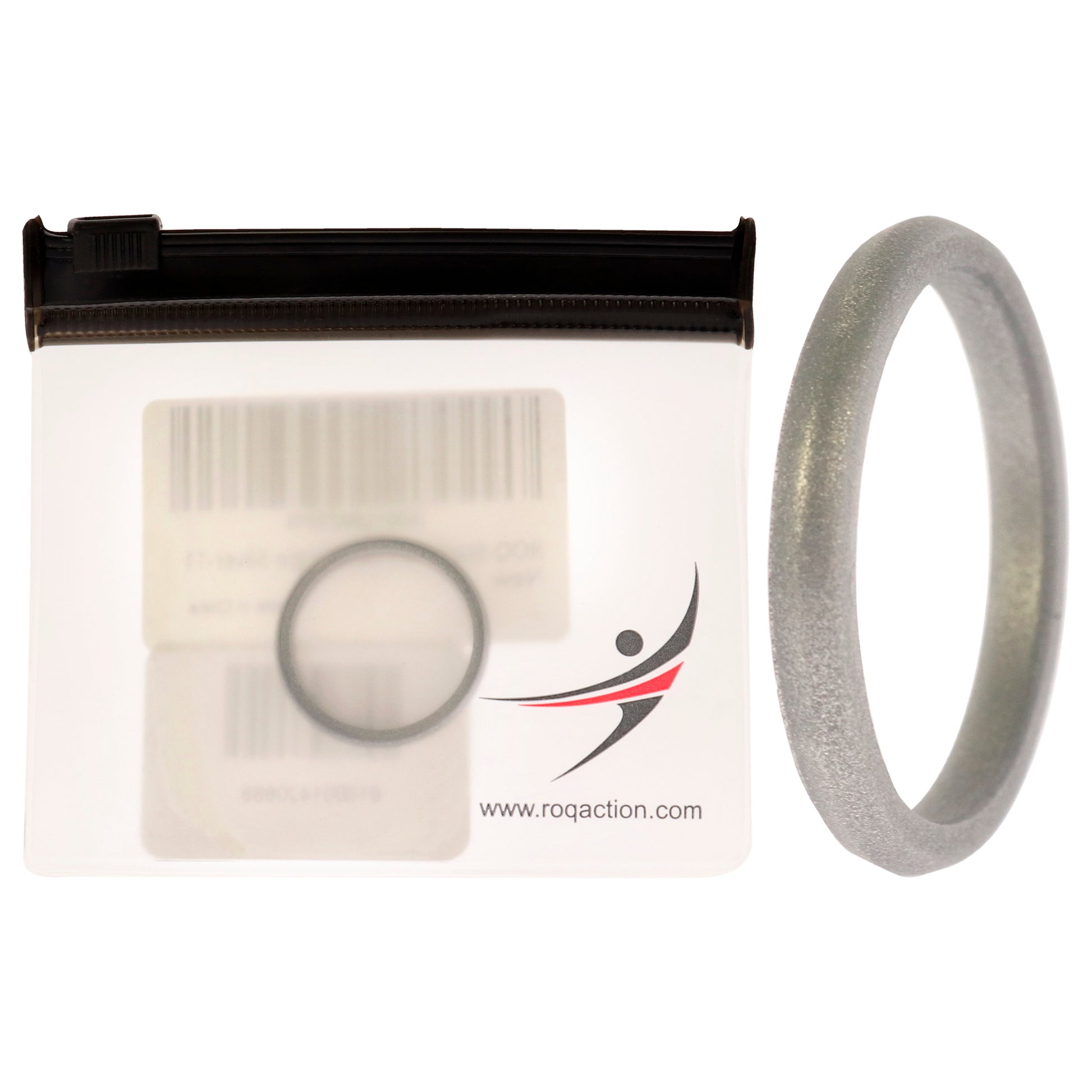 ROQ Silicone Wedding Stackble Point Single Ring - Silver