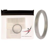 ROQ Silicone Wedding Stackble Point Single Ring - Silver