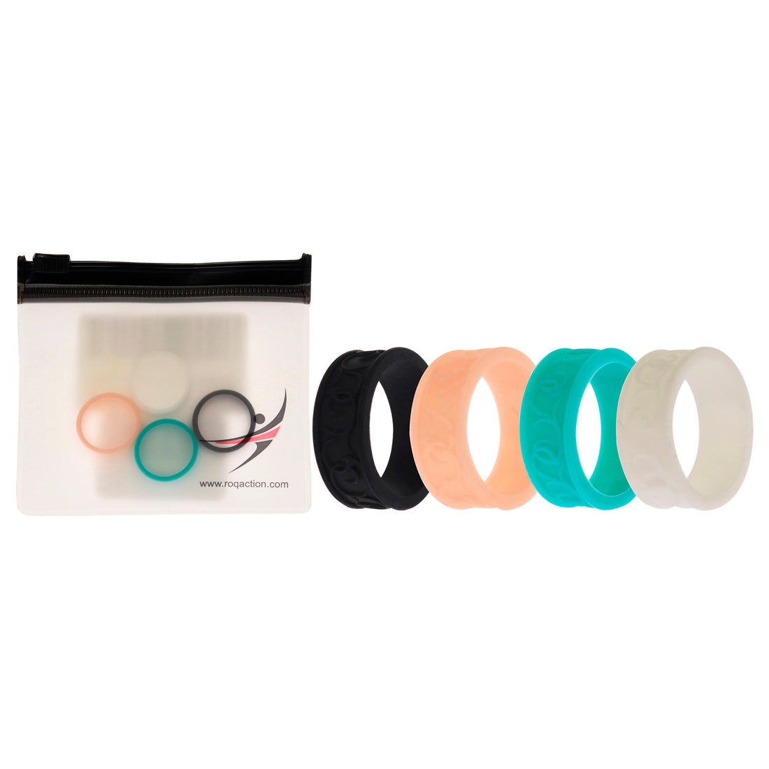 ROQ Silicone Wedding Flower Ring Set - Turquoise