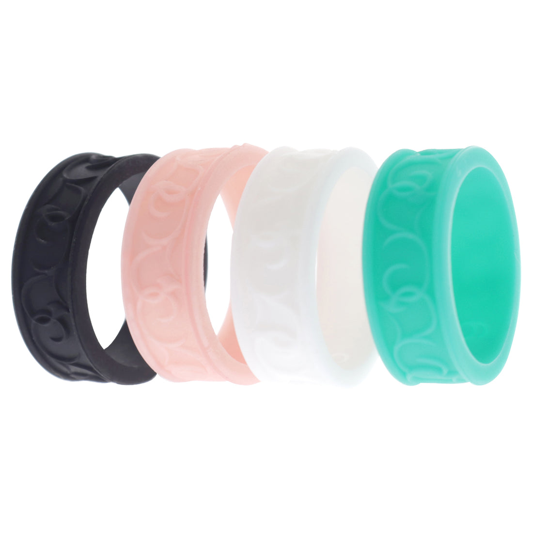 ROQ Silicone Wedding Flower Ring Set - Turquoise