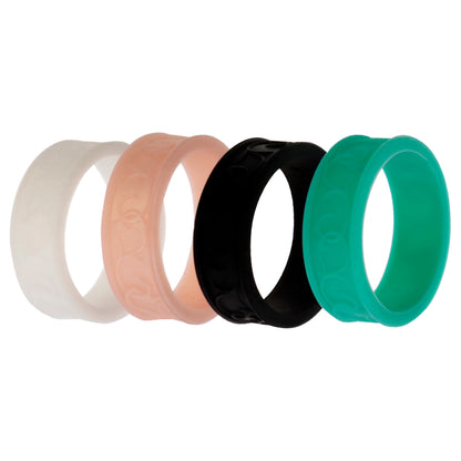 ROQ Silicone Wedding Flower Ring Set - Turquoise