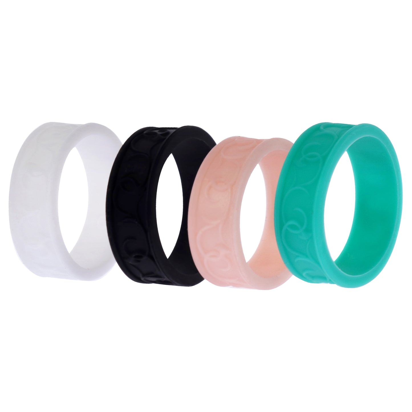 ROQ Silicone Wedding Flower Ring Set - Turquoise