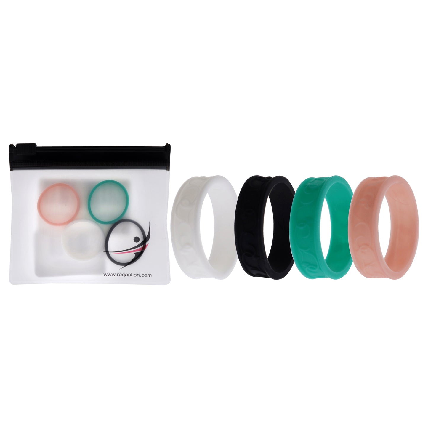 ROQ Silicone Wedding Flower Ring Set - Turquoise