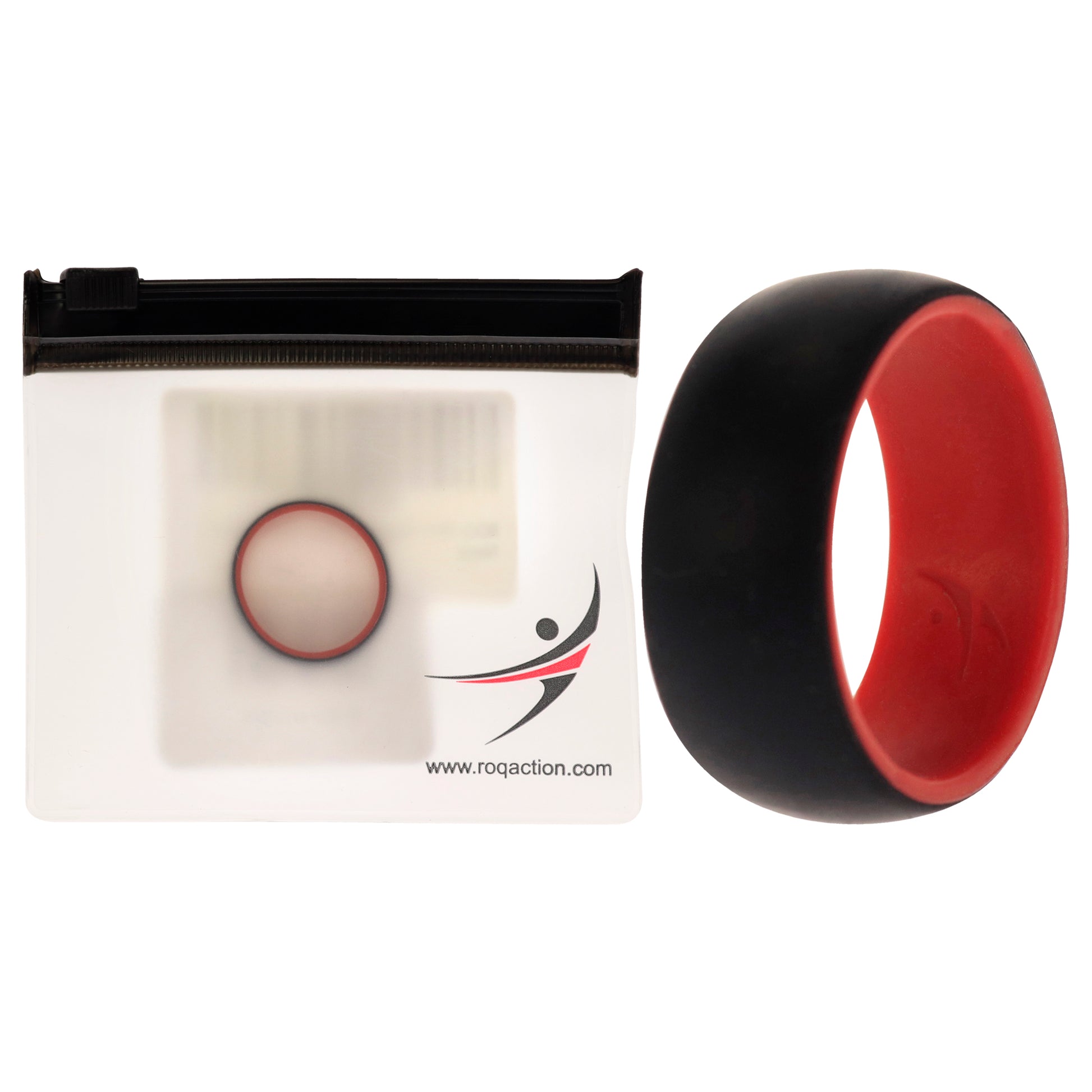 ROQ Silicone Wedding 2Layer Dome Ring - Red-Black