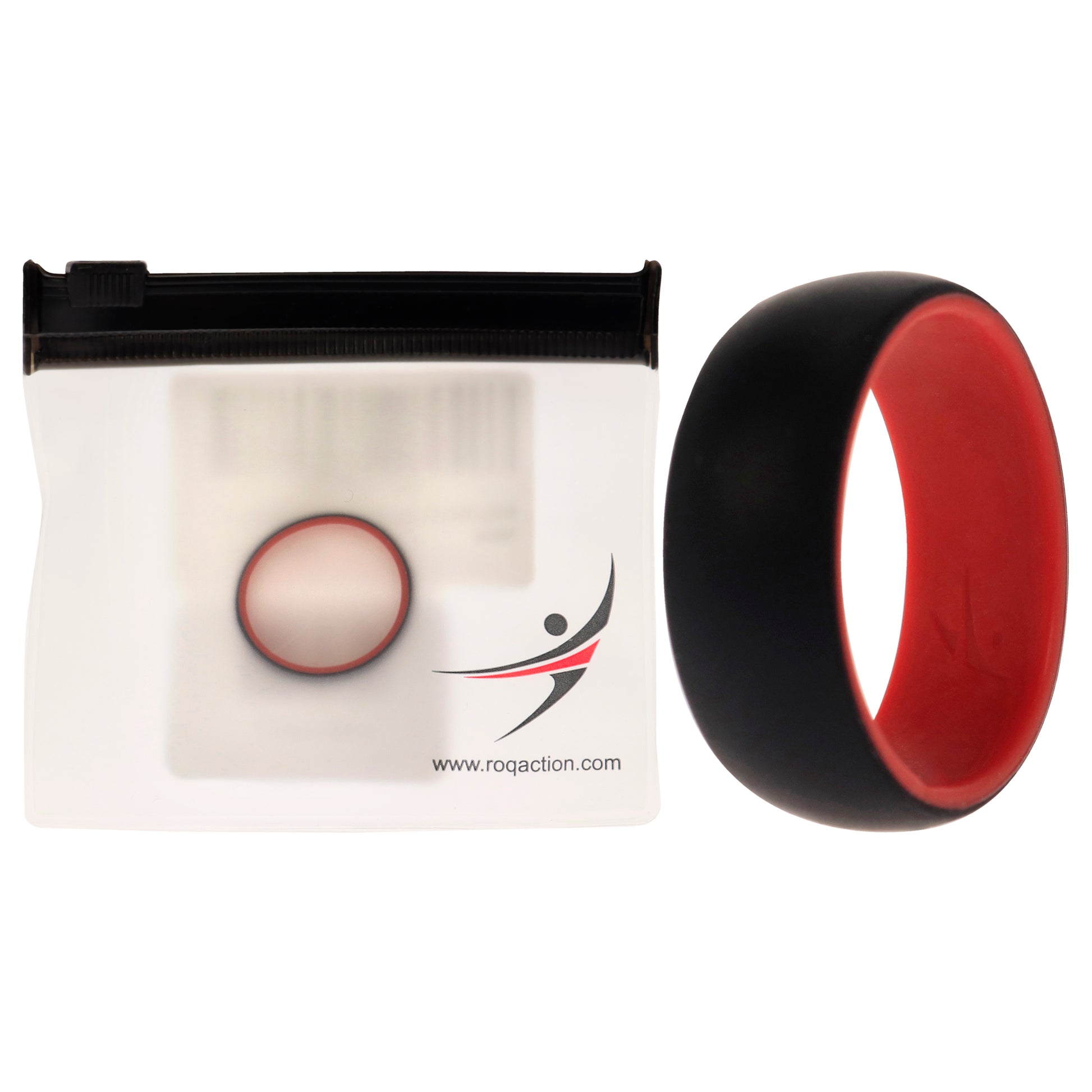 ROQ Silicone Wedding 2Layer Dome Ring - Red-Black
