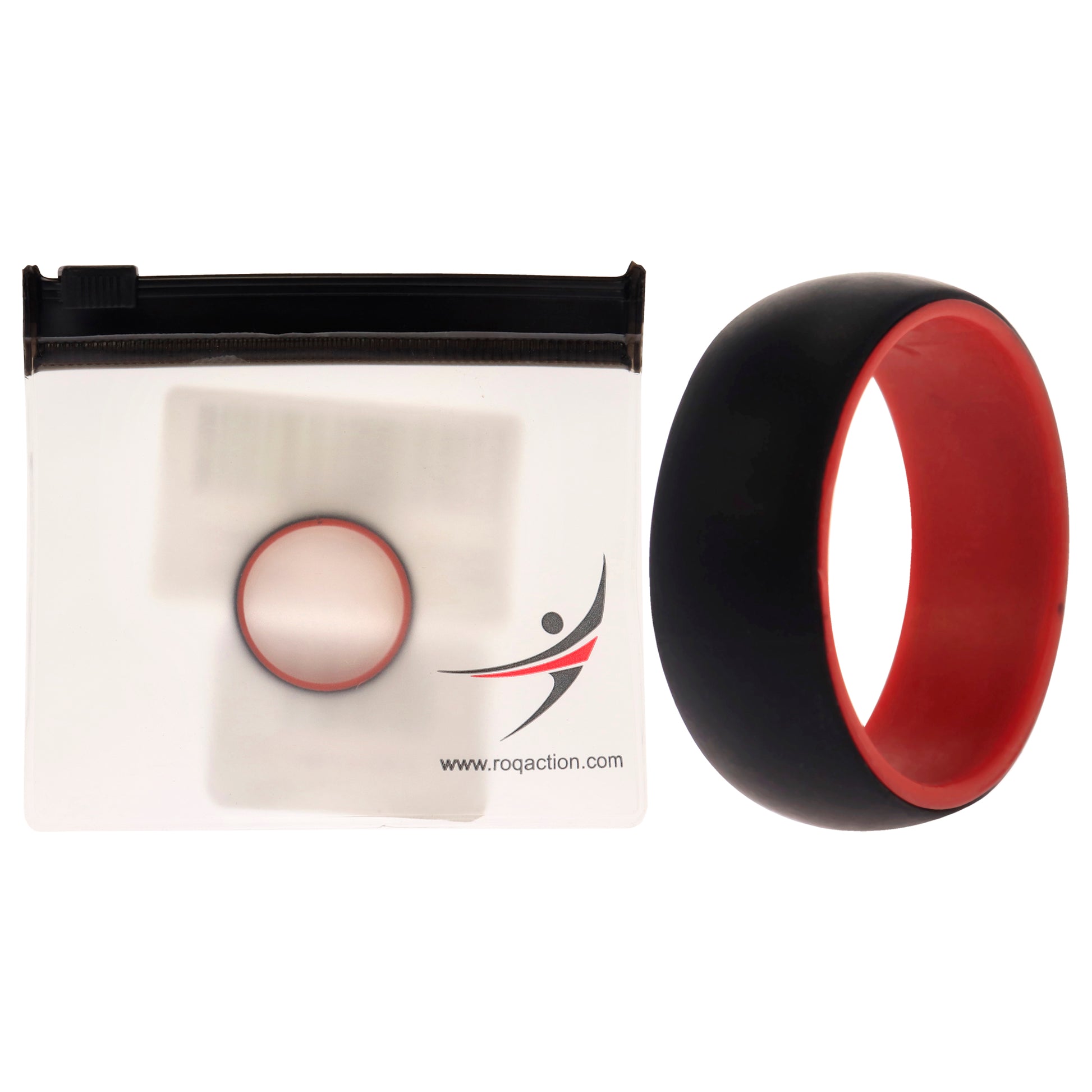 ROQ Silicone Wedding 2Layer Dome Ring - Red-Black