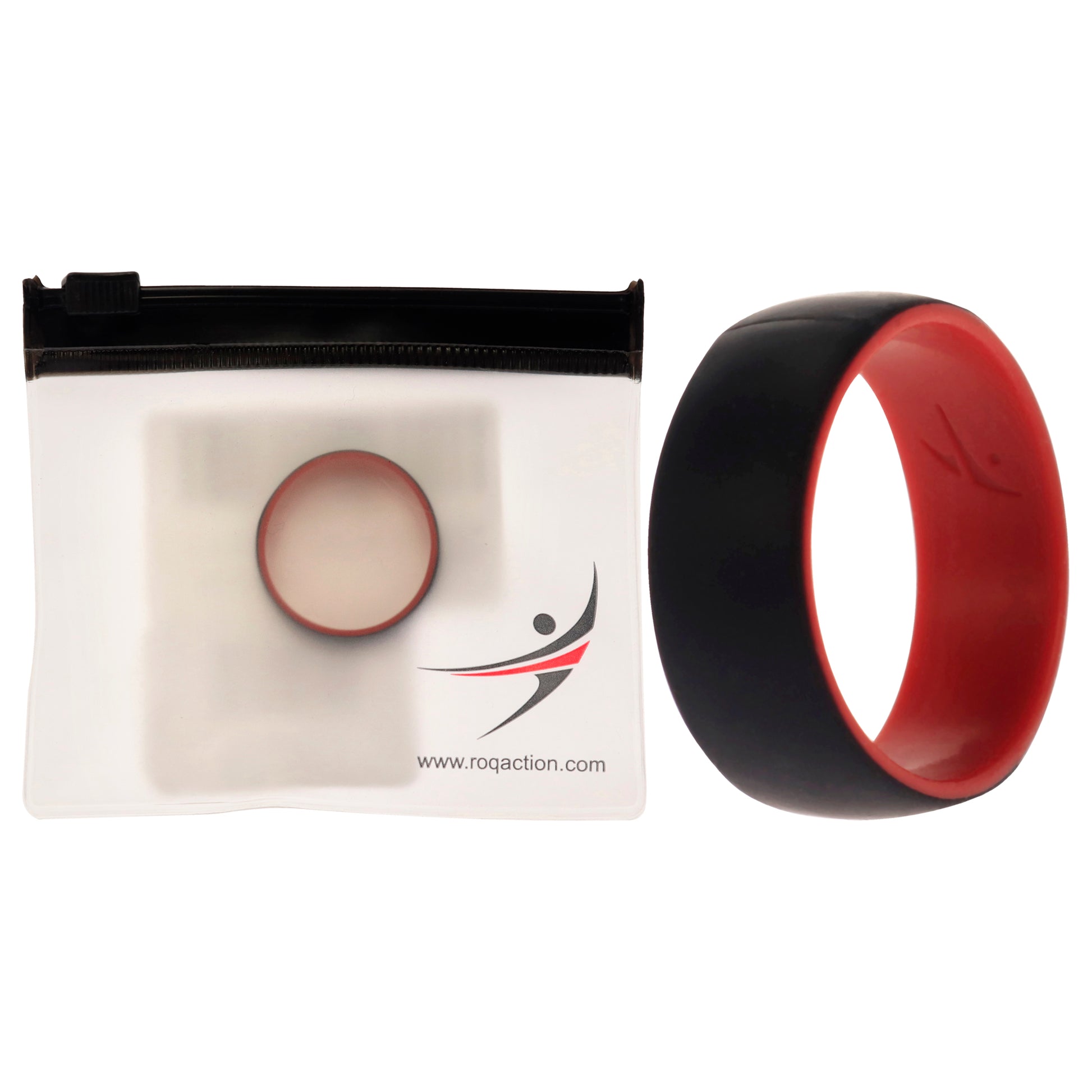 ROQ Silicone Wedding 2Layer Dome Ring - Red-Black