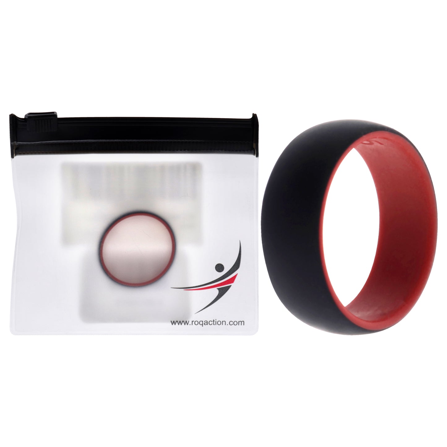 ROQ Silicone Wedding 2Layer Dome Ring - Red-Black