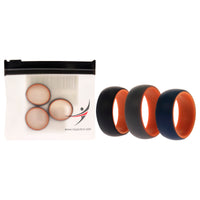 ROQ Silicone Wedding 2Layer Dome Ring Set - Orange