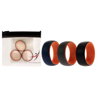 ROQ Silicone Wedding 2Layer Dome Ring Set - Orange