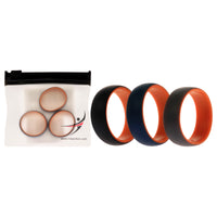 ROQ Silicone Wedding 2Layer Dome Ring Set - Orange
