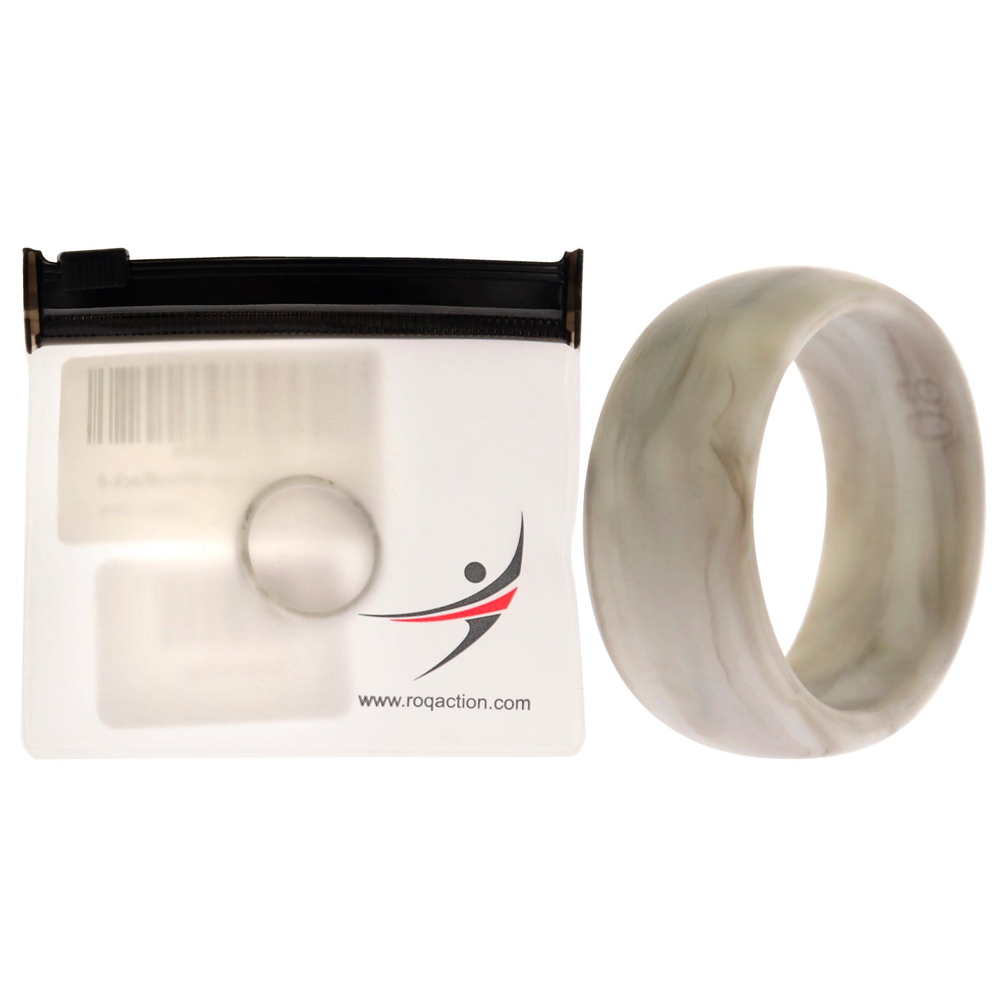 ROQ Silicone Wedding Ring - Marble White-Black