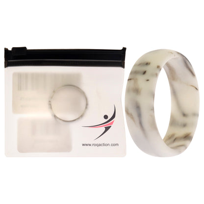 ROQ Silicone Wedding Ring - Marble White-Black