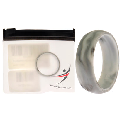 ROQ Silicone Wedding Ring - Marble White-Black
