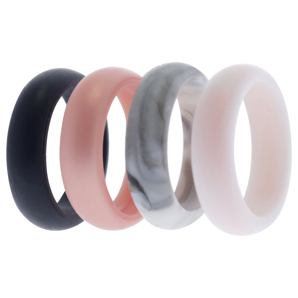 Silicone Wedding Ring Set - Marble
