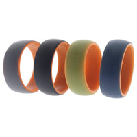 ROQ Silicone Wedding 2Layer Dome Ring Set - Orange