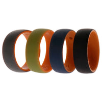 ROQ Silicone Wedding 2Layer Dome Ring Set - Orange