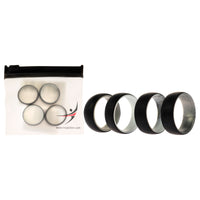 ROQ Silicone Wedding 2Layer Dome Ring Set - Black-Marble