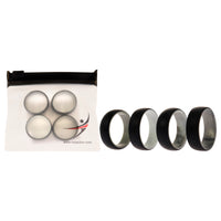 ROQ Silicone Wedding 2Layer Dome Ring Set - Black-Marble