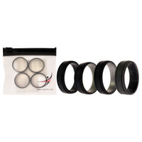 ROQ Silicone Wedding 2Layer Lines Ring Set - Silver-Camo