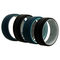 ROQ Silicone Wedding 2Layer Lines Ring Set - Marble