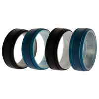 ROQ Silicone Wedding 2Layer Lines Ring Set - Marble