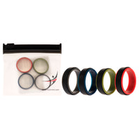 ROQ Silicone Wedding 2Layer Step Ring Set - Black