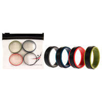 ROQ Silicone Wedding 2Layer Step Ring Set - Black