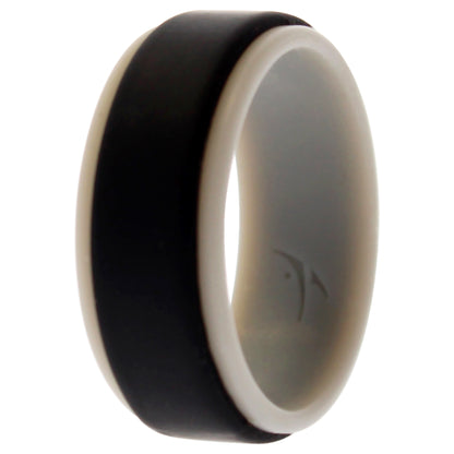ROQ Silicone Wedding 2Layer Step Ring - Grey-Black