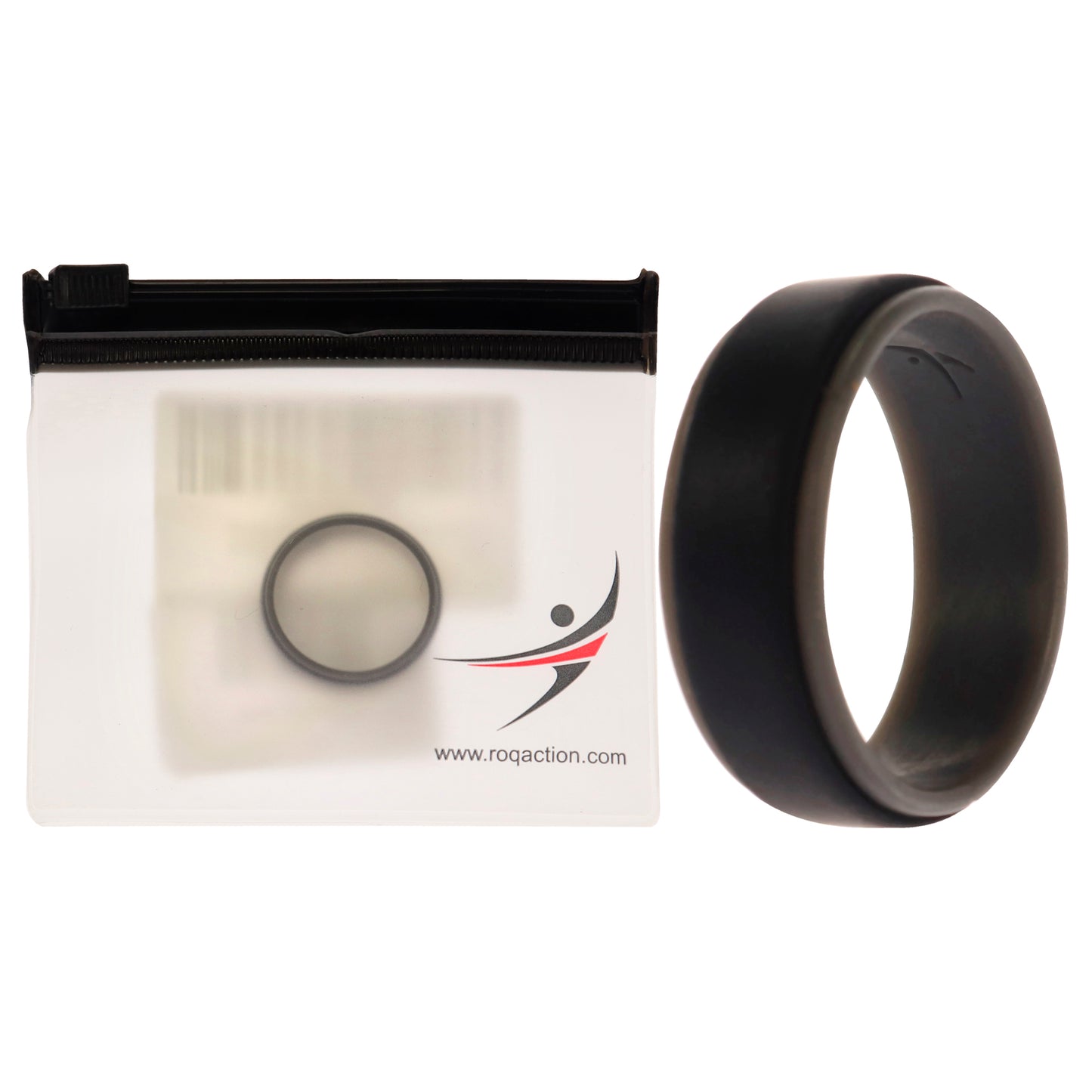 ROQ Silicone Wedding 2Layer Step Ring - Grey-Black