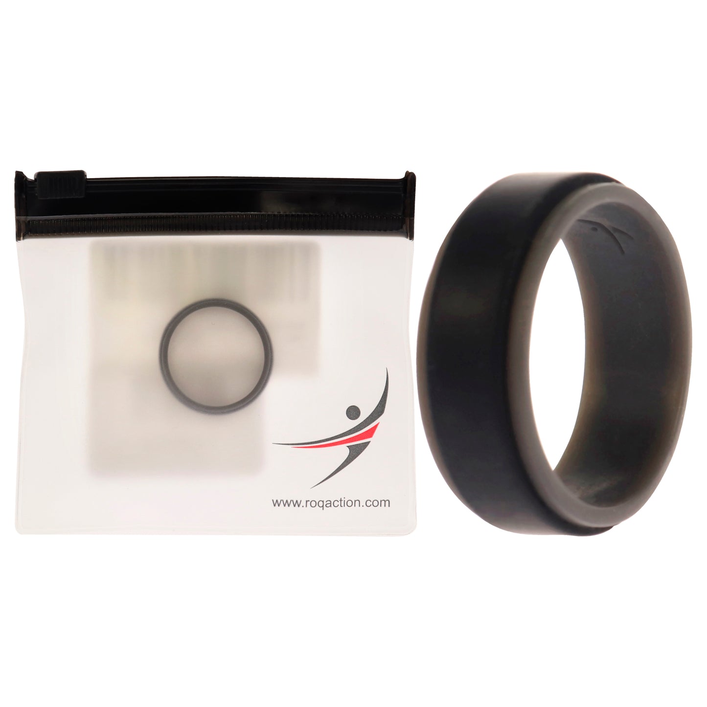 ROQ Silicone Wedding 2Layer Step Ring - Grey-Black