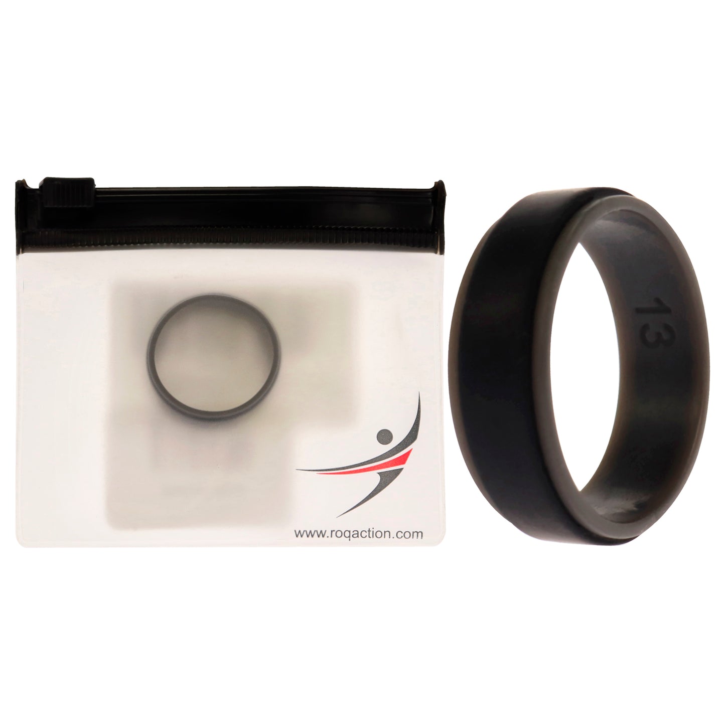 ROQ Silicone Wedding 2Layer Step Ring - Grey-Black