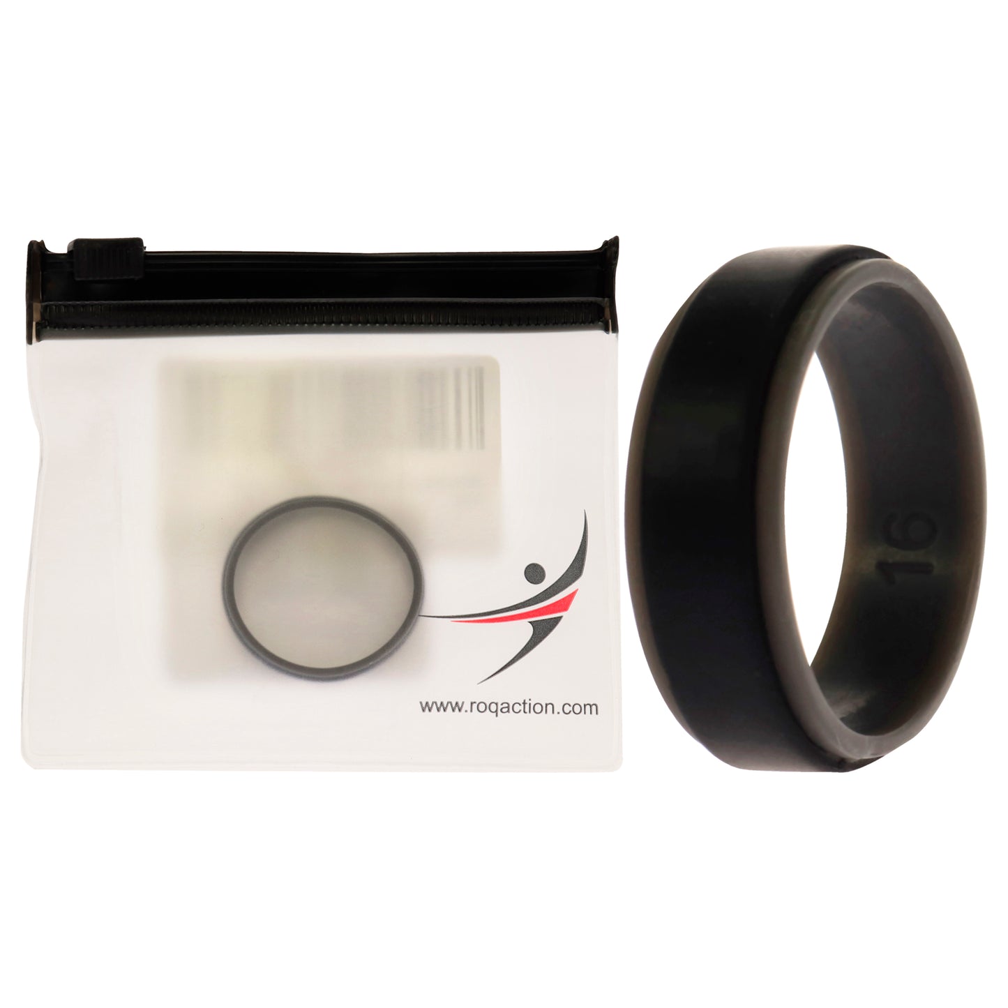 ROQ Silicone Wedding 2Layer Step Ring - Grey-Black