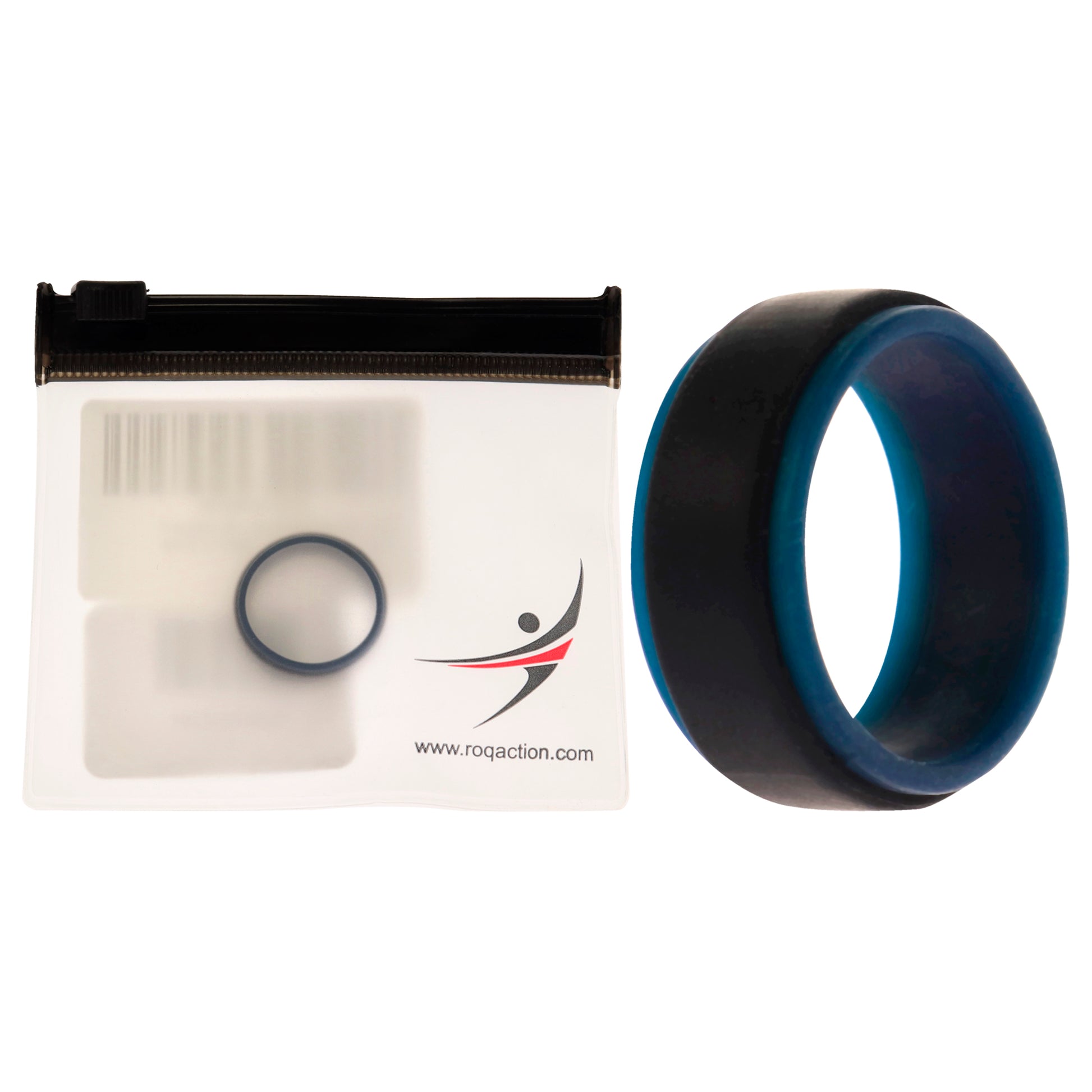 ROQ Silicone Wedding 2Layer Step Ring - Blue-Black
