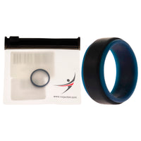 ROQ Silicone Wedding 2Layer Step Ring - Blue-Black