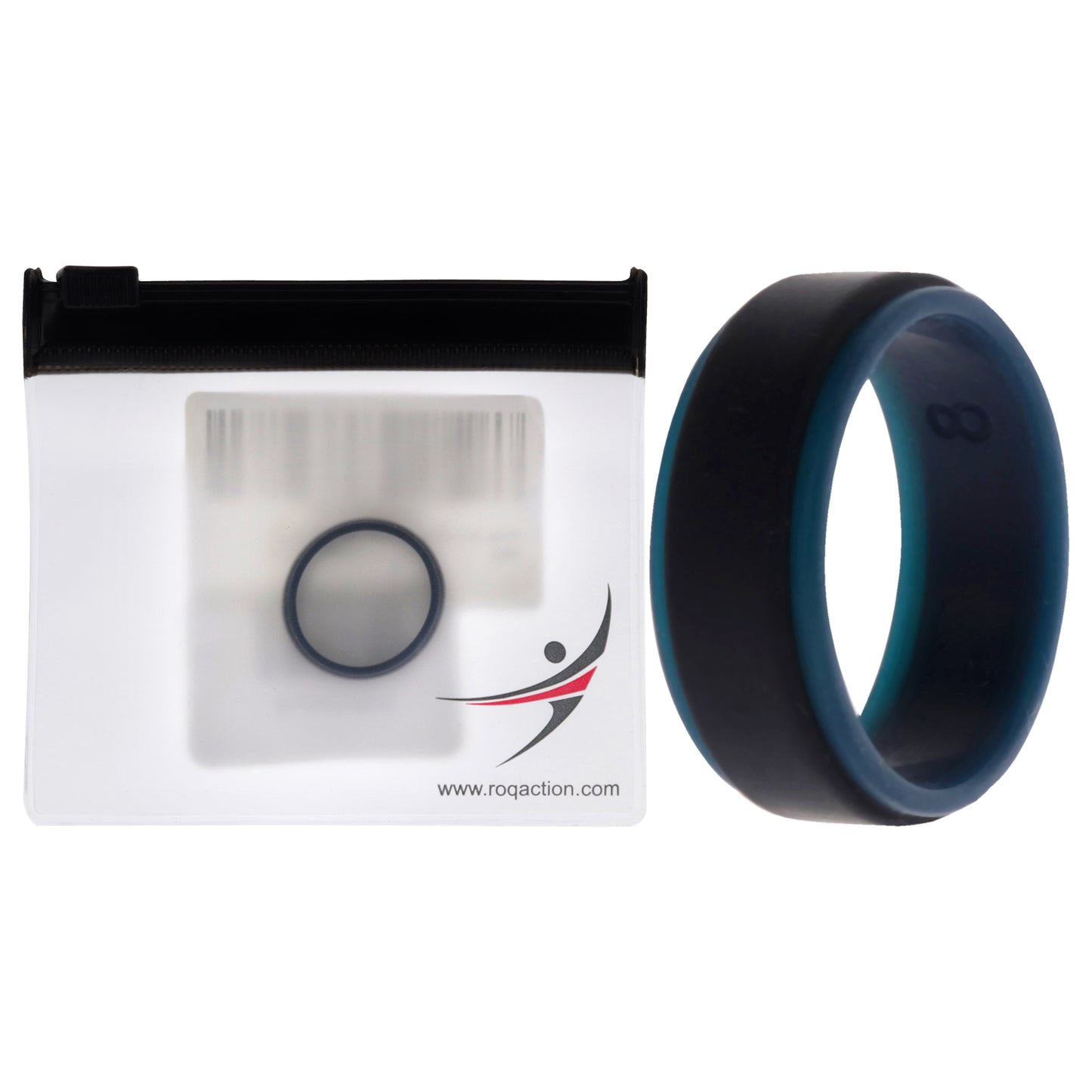 ROQ Silicone Wedding 2Layer Step Ring - Blue-Black